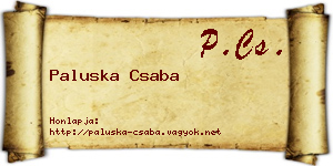 Paluska Csaba névjegykártya